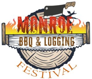Monroe BBQ and Logging Logo: A Smoky Grill and Crossed Axes